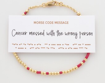 Krebs verwechselt mit der falschen Person Morse-Code-Armband, Armband für Unterstützung und Ermutigung, Geschenk zur Unterstützung von Krebs