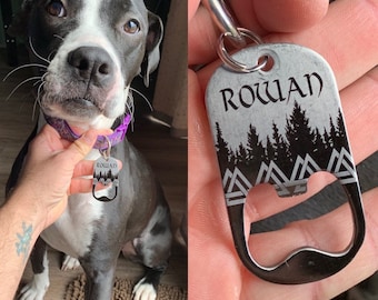 Dog Tag Bottle Opener Forged Steel Dog Collar Dog Name Tag Bottle Opener Dog Tag Dog Beer Opener Dog ID Tag Steel Bottle Opener Etsy