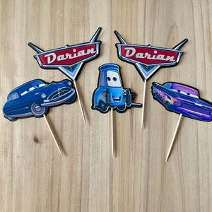 Cars Cupcake Toppers, Lightening McQueen Cupcake Toppers, Cars Party Decor, Cars Theme Party