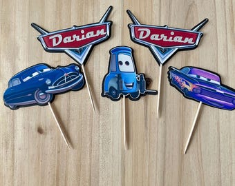 Cars Cupcake Toppers, Lightening McQueen Cupcake Toppers, Cars Party Decor, Cars Theme Party