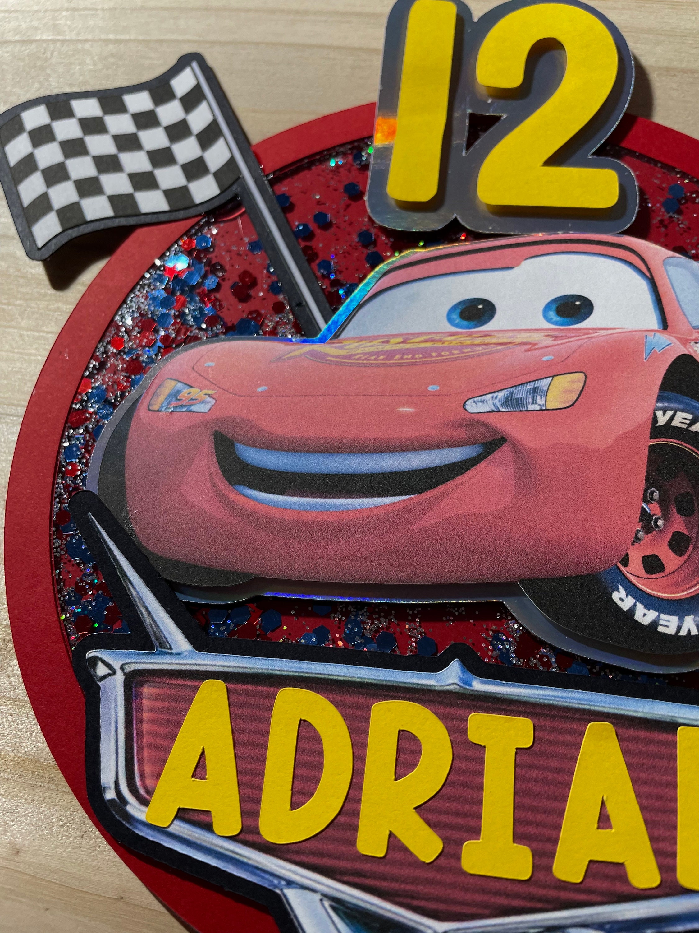 Cars Shaker Cake Topper Disney Cars Cake Topper Disney Cake Etsy