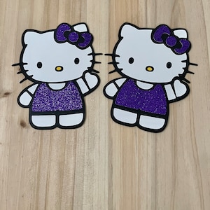 Set of 4 Kitty Die Cuts, Kitty Centerpieces, Kitty Party Decor, Photo Props, Pink Kitty, Birthday Decor