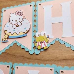Kitty Birthday Banner, Kawaii Party Decor, Kitty Die Cuts, Pink Kitty Party