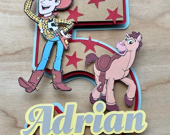 Adorno para tarta de Toy Story, adorno para tarta de Woody, decoración para tartas, decoración para fiestas