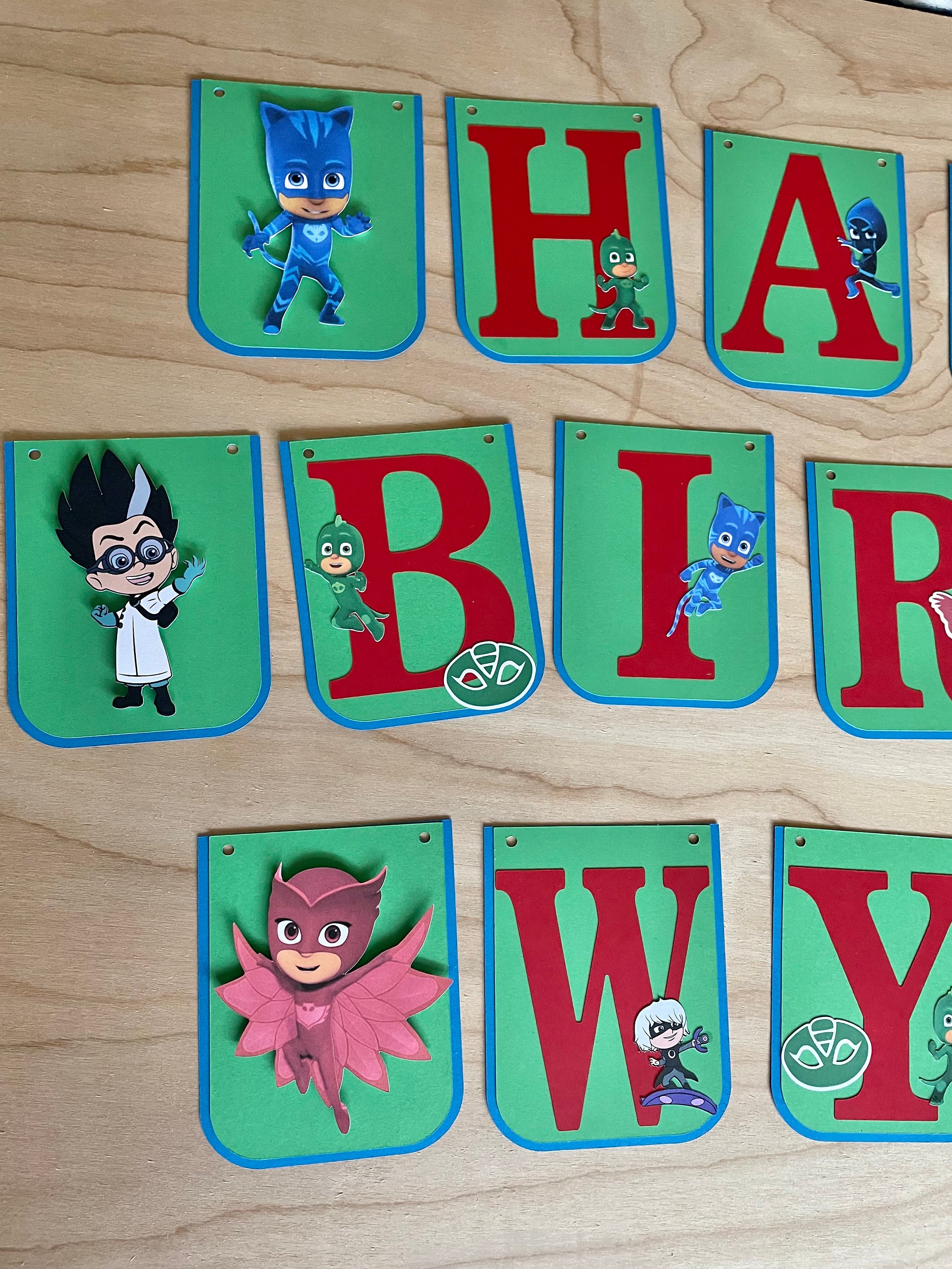 Birthday Banner, Photo Prop, PJ Masks Party Decor, PJ Masks, PJ Masks