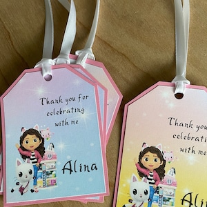 Party Tags, Thank You Tags, Gabby’s Dollhouse Party Favors, Gabby’s Dollhouse Party, Gabby’s Dollhouse