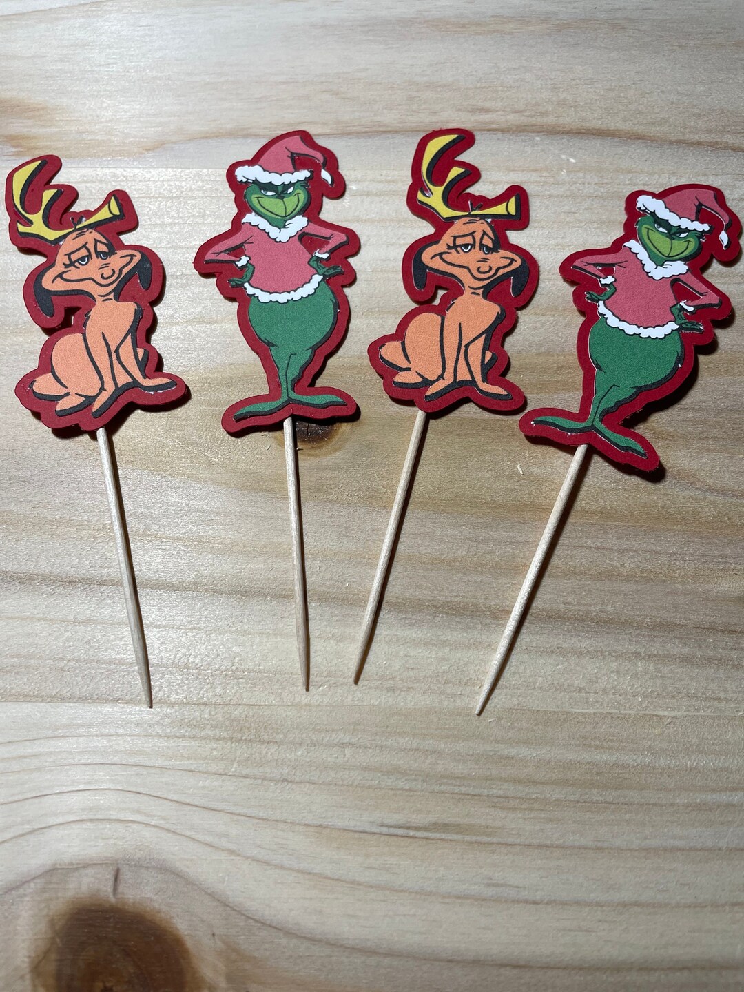 Grinch Cupcake Toppers Cupcake Toppers Grinch Party Decor Etsy