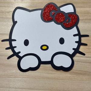 Set of 4 Kitty Die Cuts, Kitty Centerpieces, Kitty Party Decor, Photo Props, Pink Kitty, Birthday Decor