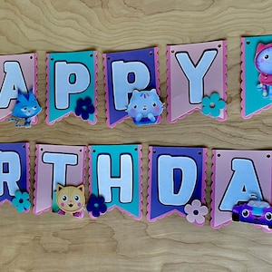 Gabby’s Dollhouse Banner, Gabby’s Dollhouse Party, Birthday Banner, Gabby
