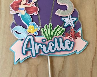 Little Mermaid Cake Topper, Mermaid Cake Topper, Ariel, Cake Topper, Mermaid Party Decor