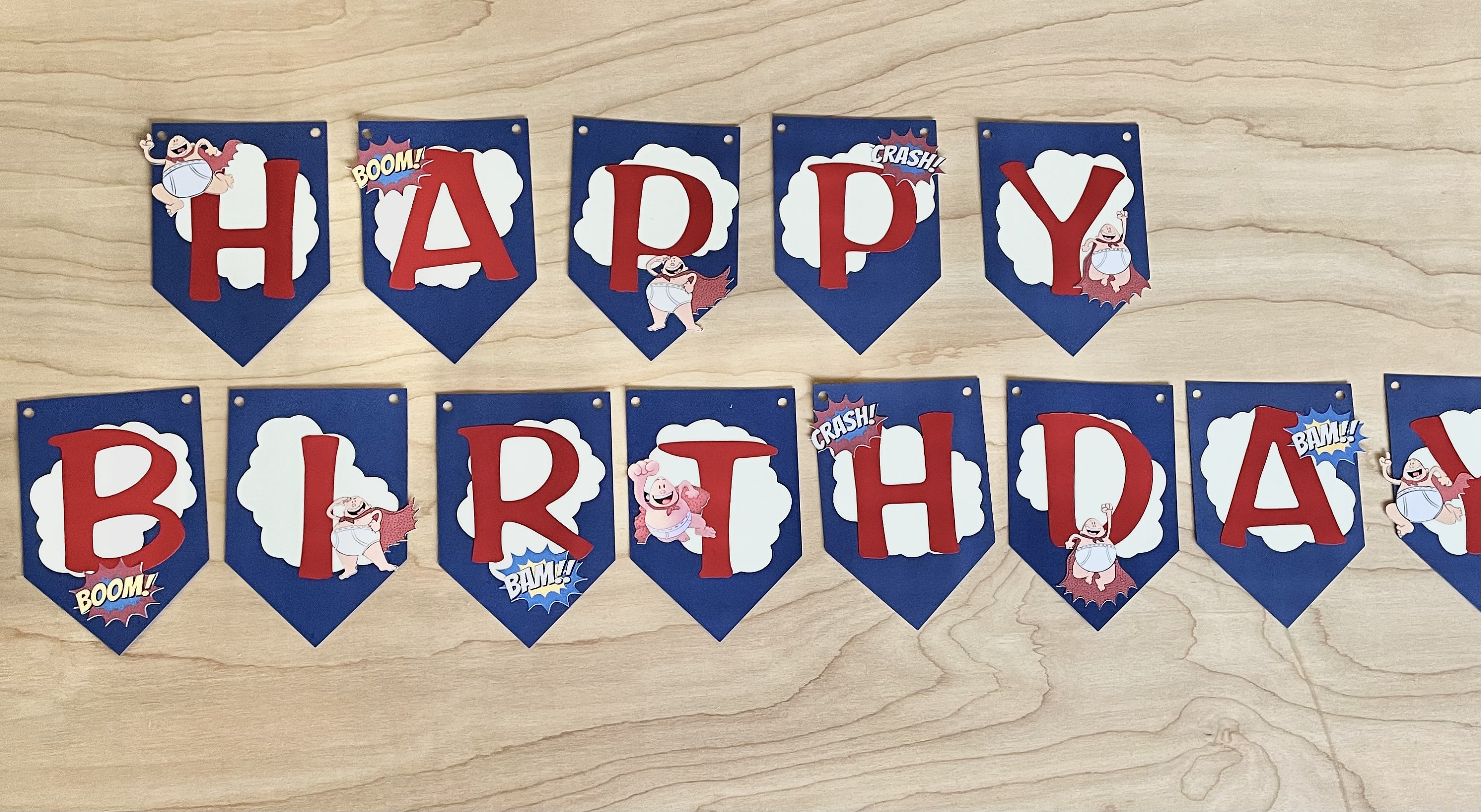 Captain Underpants Birthday Banner Super Hero Party Captain - Etsy