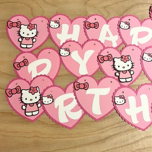 Valentines Day Kitty Die Cuts, Kawaii Kitty,  Birthday Banner, Birthday Decor, Kitty Birthday Banner, Photo Prop, Party Banner
