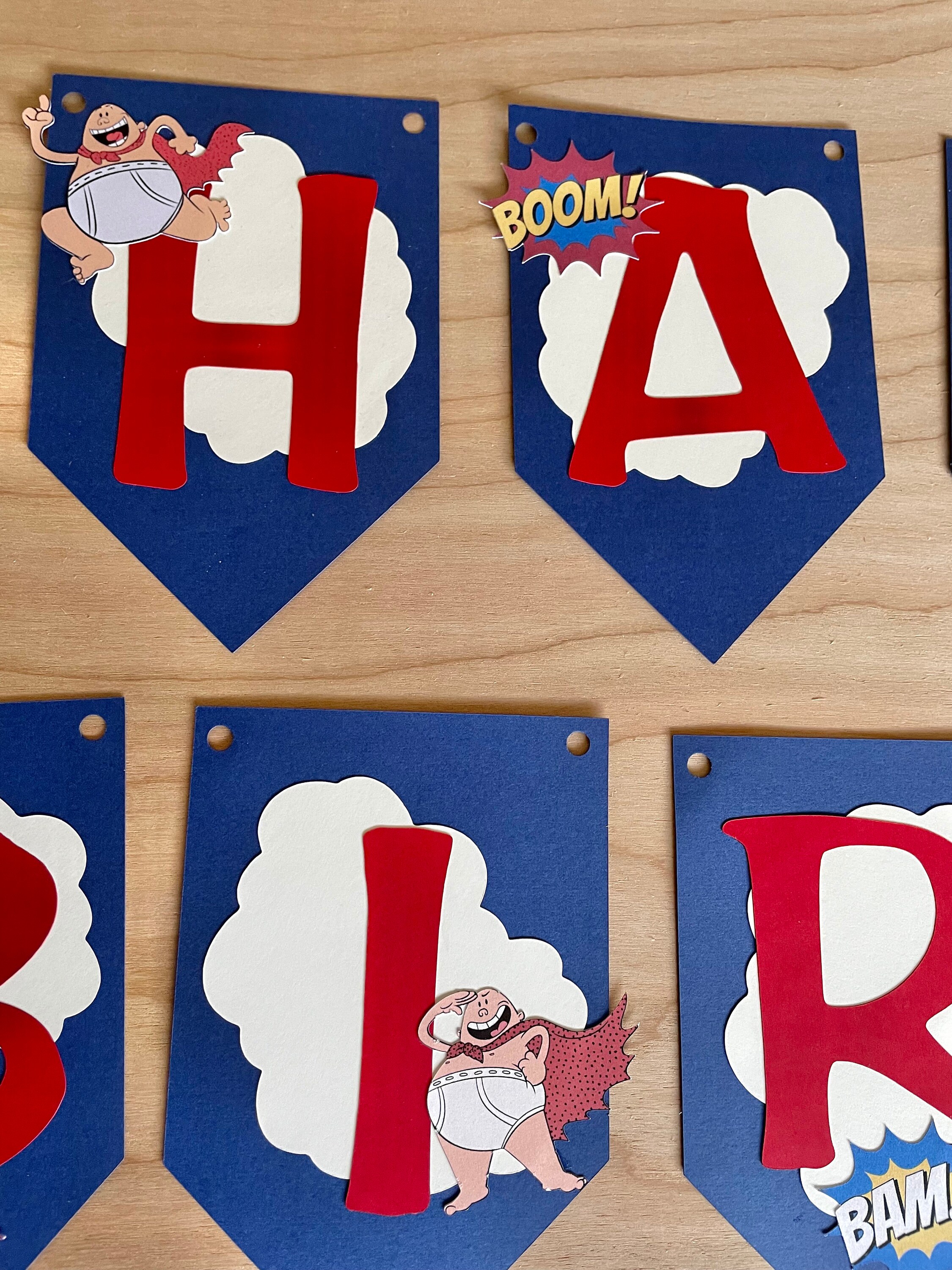 Captain Underpants Birthday Banner Super Hero Party Captain - Etsy