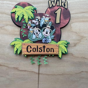 Mickey Safari Cake Topper, Birthday Cake Topper, Mickey Safari Decor, Disney Party, Mickey Mouse