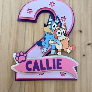 Bluey Cake Topper, Blue Dog Party Decor, cake Topper, Bluey and Bingo, Bluey Party
