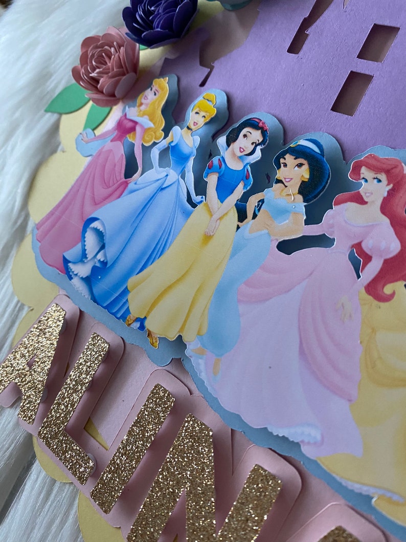 Disney Princess Cake Topper Princess Party Princess Etsy