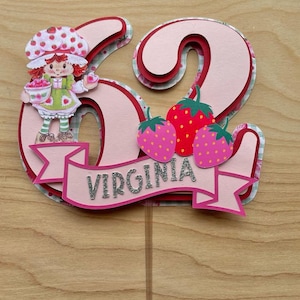 Strawberry Shortcake Cake Topper, Party Decoration, Cake Decor, Cake Topper