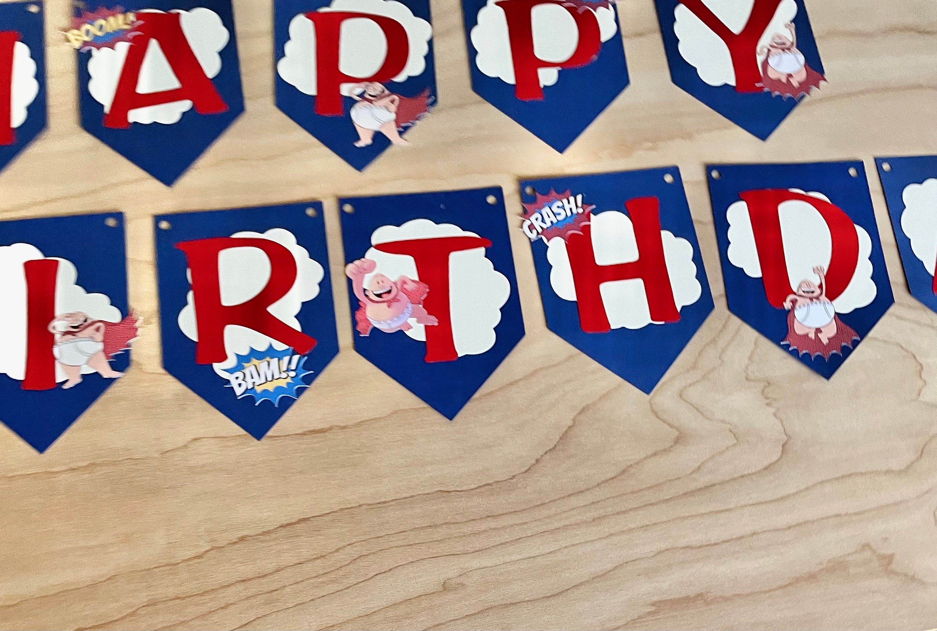Captain Underpants Birthday Banner Super Hero Party Captain - Etsy