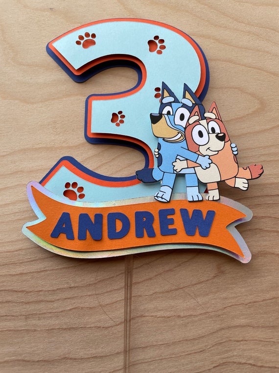 Bluey Cake Topper,  Blue Dog Party Decor, cake Topper, Bluey and Bingo, Bluey Party