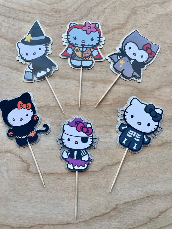 Kit Festa Kitty - 24 Topos Para Cupcake Decoração Aniversário Kawaii