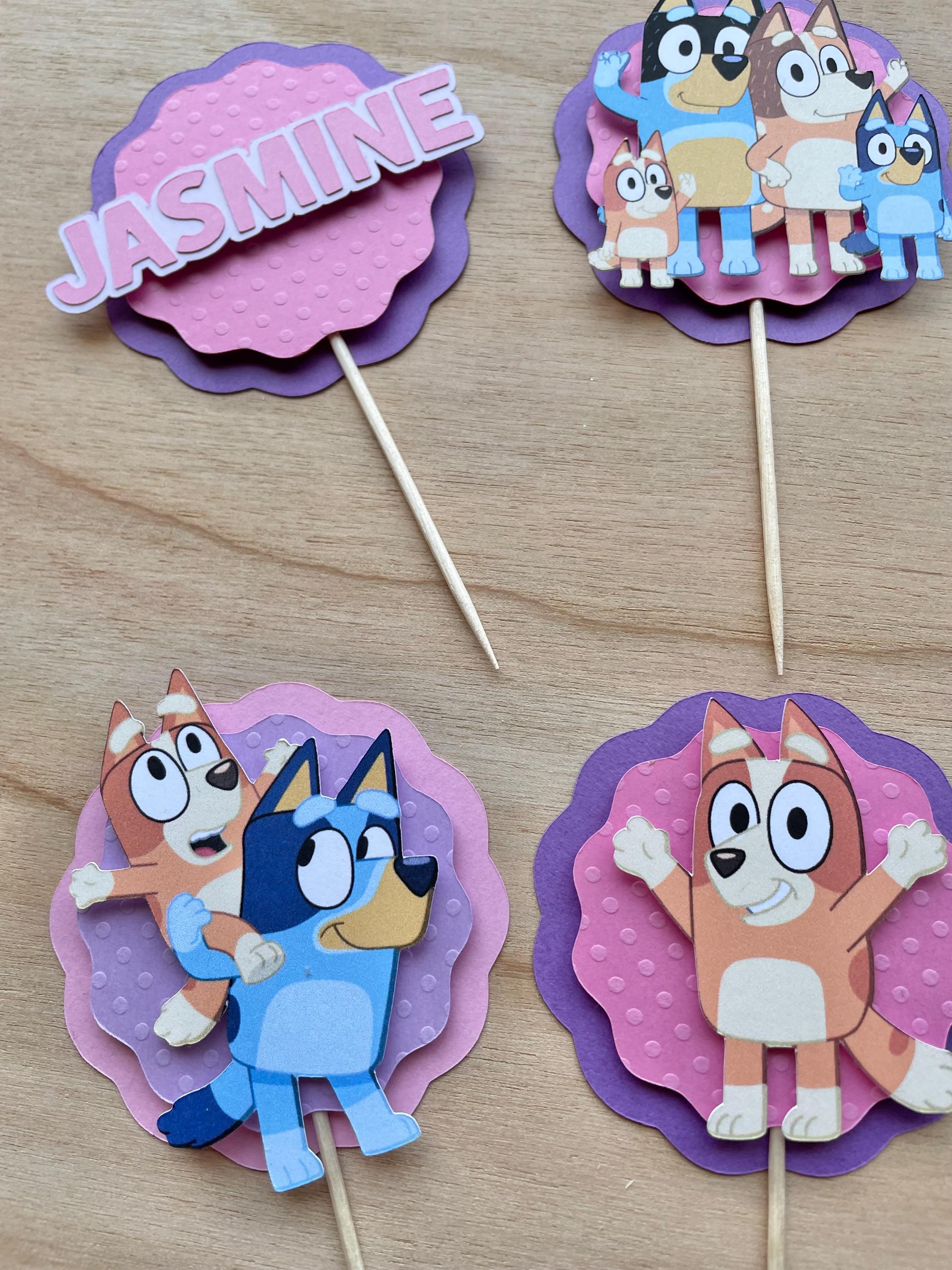 3D Bluey Cupcake Toppers with Scalloped Back