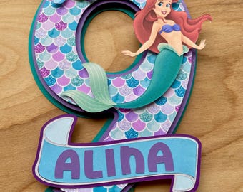 Ariel Cake Topper, Princess Party, Disney Princess, Ariel Decor, Little Mermaid Cake Topper