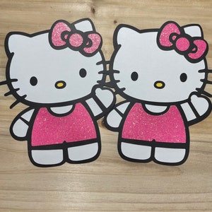 Set of 4 Kitty Die Cuts, Kitty Centerpieces, Kitty Party Decor, Photo Props, Pink Kitty, Birthday Decor