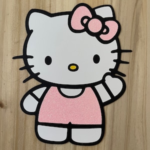 Set of 4 Kitty Die Cuts, Kitty Centerpieces, Kitty Party Decor, Photo Props, Pink Kitty, Birthday Decor,