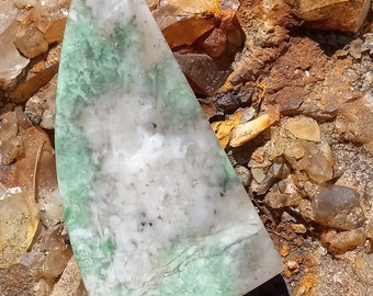 Hydrogrossular Garnet freeform cabochon 70 x 35 x 7 mm