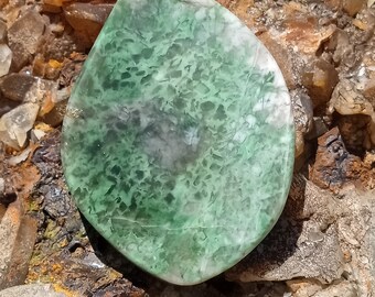 Hydrogrossular Garnet freeform cabochon 58 x 43 x 9 mm