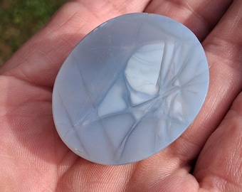 Star Blue agate freeform cabochon 39 x 32 x 22 mm