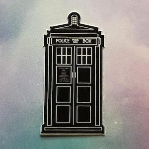 Doctor Who Inspired Tardis Vinyl Sticker -  Small Police Box Decal - Time Travel Alien Fan Art - Geek Gift
