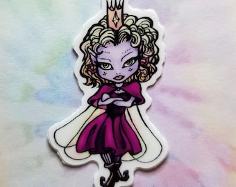 Feisty Fairy Queen Vinyl Sticker: Original Art Decal - Magic Fantasy Gift