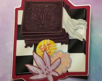 Pegatina de vinilo comestible Wonderland - Galletas de hoja de marihuana