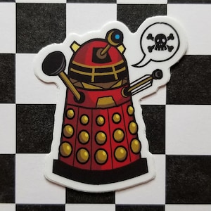 Cartoon Dalek Vinyl Sticker: Doctor Who Sci-Fi Art Decal