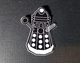 Black and White Dalek Vinyl Sticker - Scifi Fantasy Art Decal - Geek Gift - Small Robot Alien Sticker