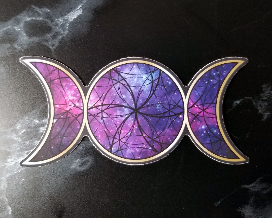 Triple Moon Goddess Symbol Vinyl Sticker Pagan Wiccan Magick