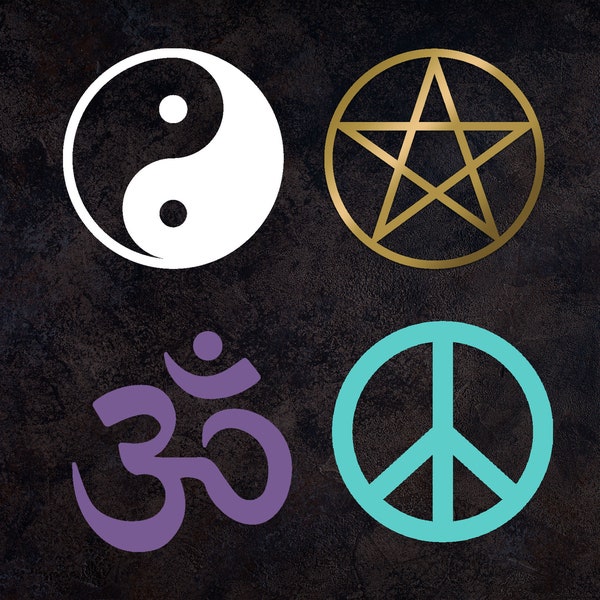 Symbol Silhouette Vinyl Decal - Custom Design, Size, and Color - Peace Sign - Yin Yang - Om - Pentacle - Wicca, Yoga, Sacred Symbol Gift