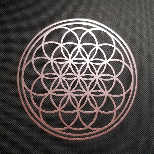 Flower of Life Vinyl Decal - Custom Size and Color - Sacred Geometry - Geometric Construction - Sacred Symbol Gift