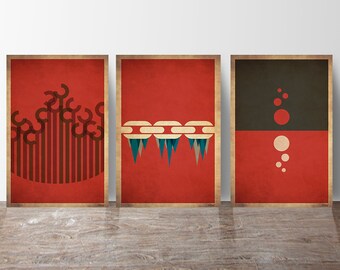 Art Set (Blood Death Knight Frost Death Knight, Unholy Death Knight) - WoW Minimalist Class Poster Series