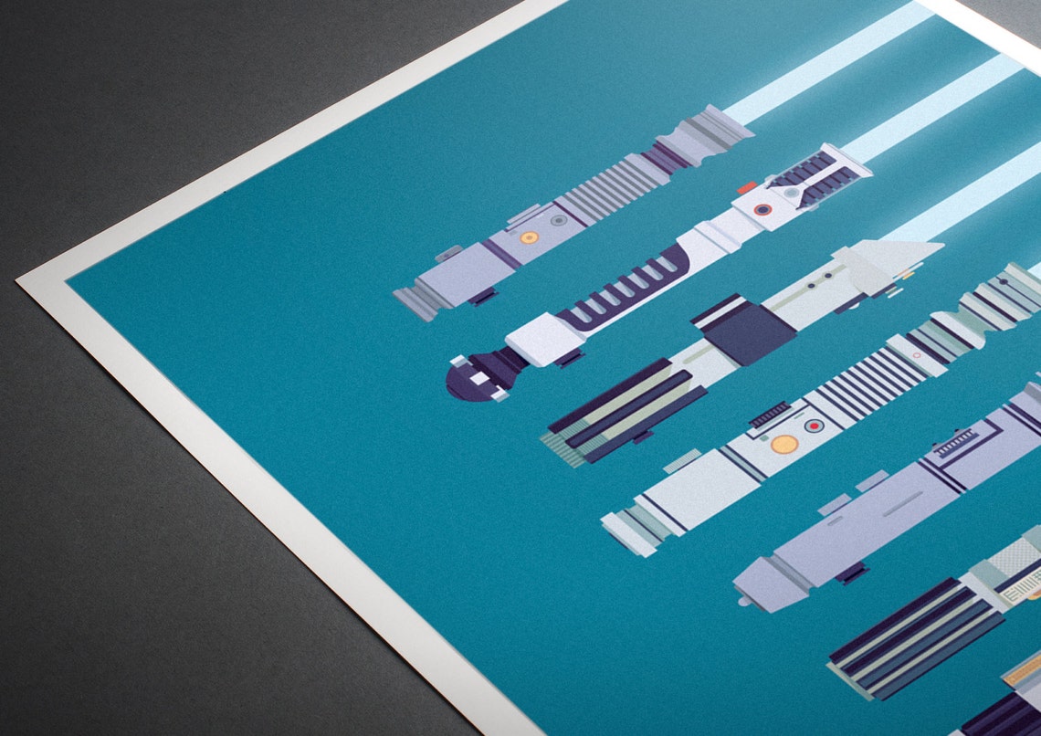 All 3 Colors Star Wars RGB Lightsaber Color Poster Series - Etsy