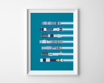 Blue - Star Wars RGB Lightsaber Color Poster Series