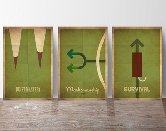 Paquete de cazador - WoW clase minimalista cartel serie