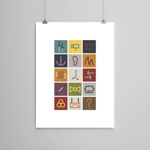 Teenage Mutant Ninja Turtles Lexigram Minimalist Poster