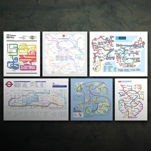NES Map Series - All 6 Retro Subway Maps