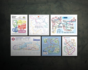 NES Map Series - All 6 Retro Subway Maps