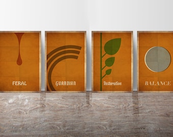 Paquete de druida - WoW clase minimalista cartel serie