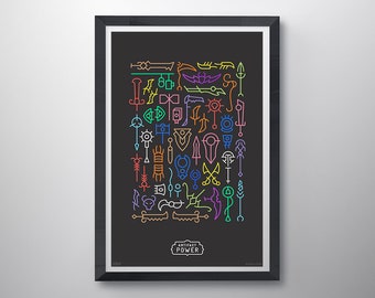 Artifact Power Framed Poster (Dark) – World of Warcraft Inspired Legion Weapon Design
