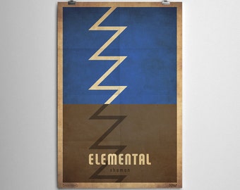 Elemental Shaman - WoW Minimalist Class Poster Series