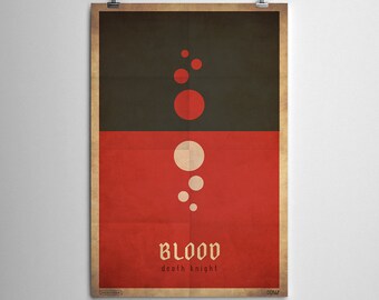 Caballero de la muerte - WoW clase minimalista cartel serie de sangre